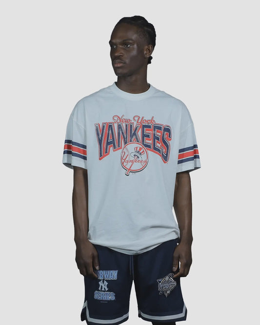 MJA-Z14 (Majestic vintage stripe arch tee new york yankees vintage white) 92592826
