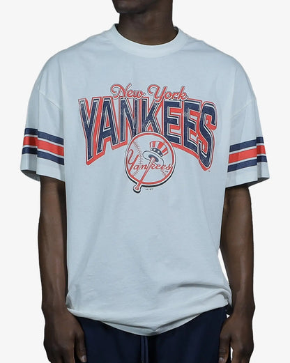 MJA-Z14 (Majestic vintage stripe arch tee new york yankees vintage white) 92592826