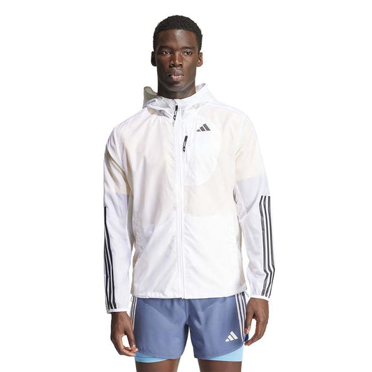 AA-T23 (Adidas own the run 3-stripes jacket white/black) 52498178