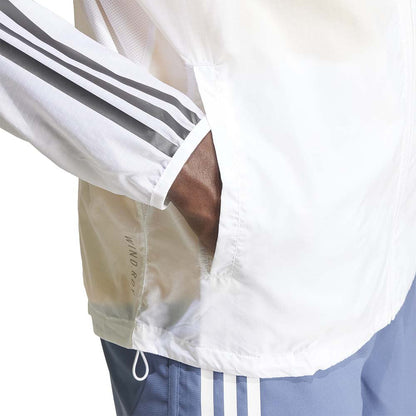AA-T23 (Adidas own the run 3-stripes jacket white/black) 52498178