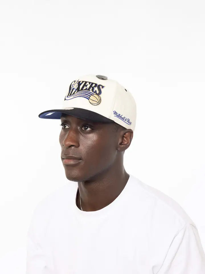 MNA-H26 (Mitchell and ness galatic fitted sixers hat off white) 32293043