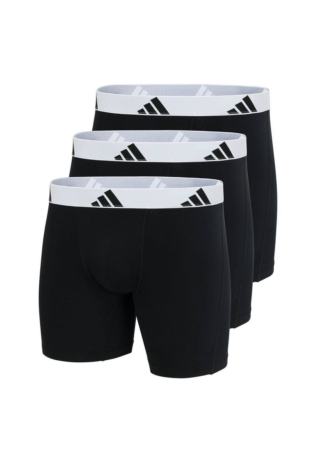 AA-Q28 (Adidas 3 pack active flex cotton boxer brief underwear black/white band) 72593691