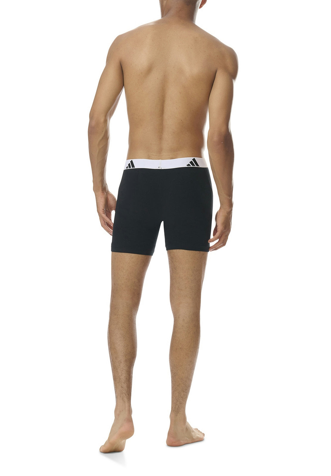 AA-Q28 (Adidas 3 pack active flex cotton boxer brief underwear black/white band) 72593691