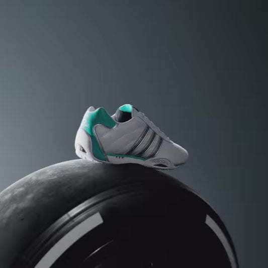 A-R72 (Adidas adiracer low mercedes amg petronas F1 team shoeswhite/matte silver/semi mint rush) 226910580