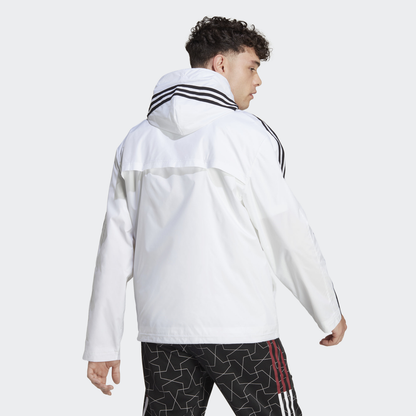 AA-A24 (Adidas essential 3-stripes woven windbreaker white/black) 52496735