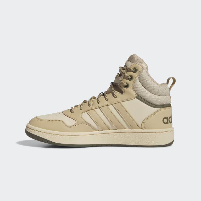 A-B67 (Adidas hoops 3.0 mid lifestyle basketball classic shoes magic beige/sand strata) 92397165