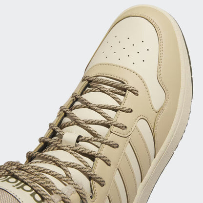 A-B67 (Adidas hoops 3.0 mid lifestyle basketball classic shoes magic beige/sand strata) 92397165