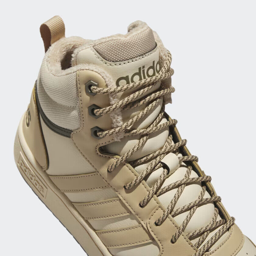 A-B67 (Adidas hoops 3.0 mid lifestyle basketball classic shoes magic beige/sand strata) 92397165