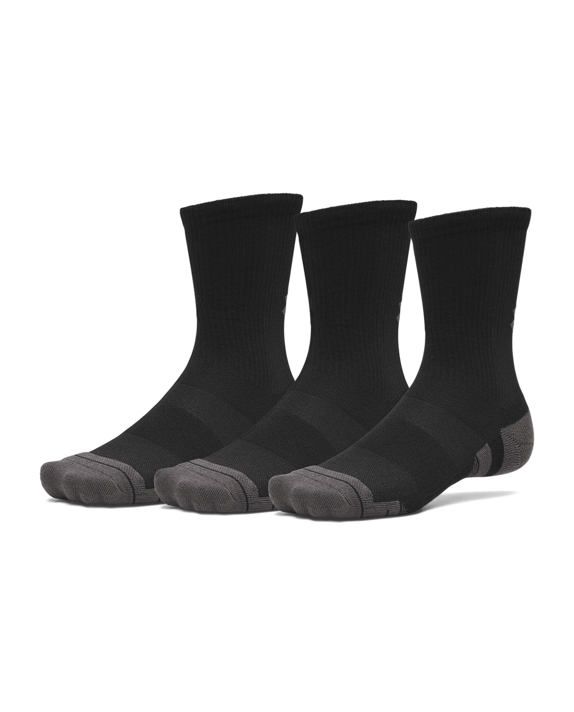UAA-Q16 (Under armour unisex new performance tech 3 pack crew socks ultimate white/jet gray) 72691956