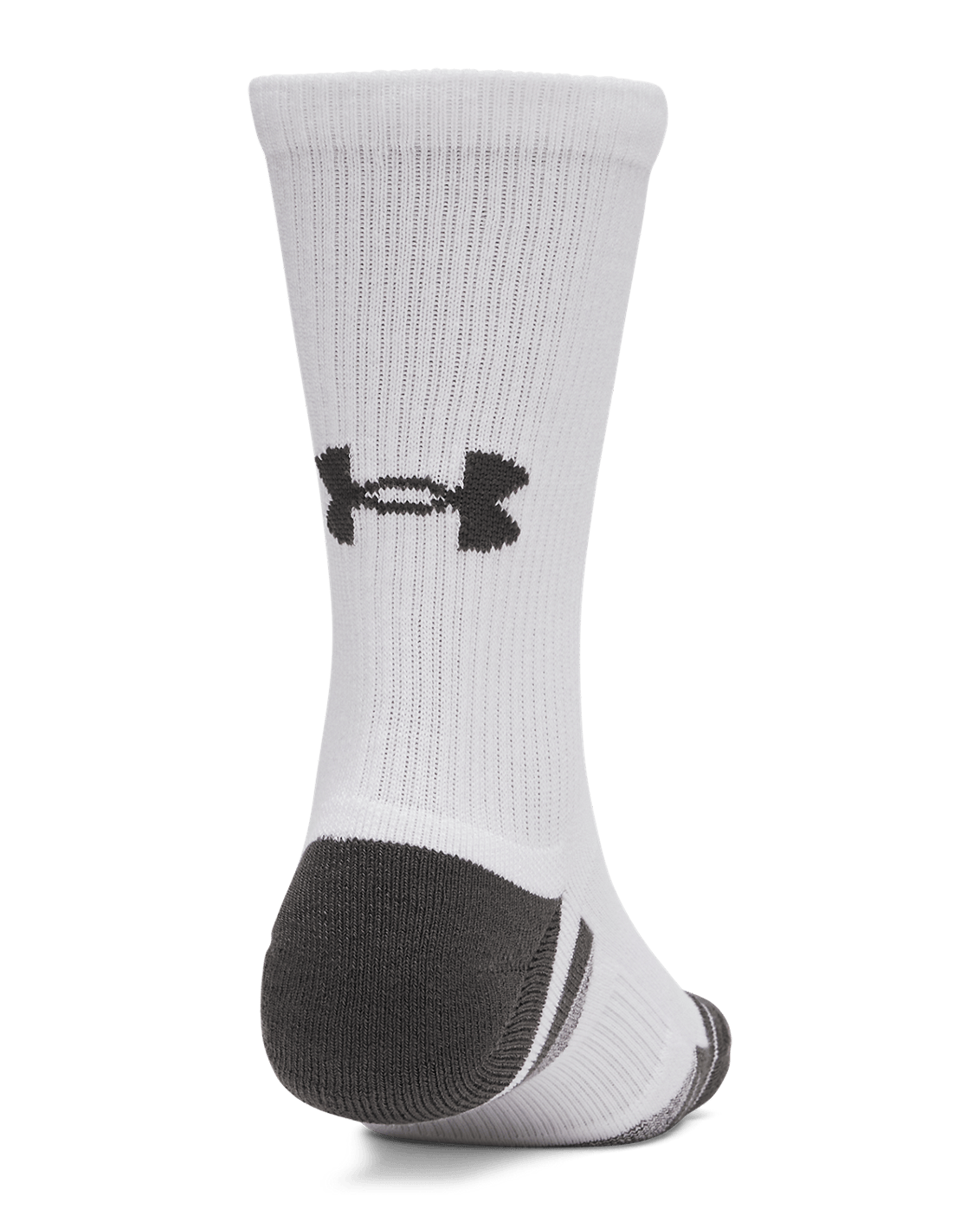 UAA-R16 (Under armour unisex new performance tech 3 pack crew socks ultimate white/jet gray) 72691956