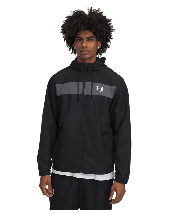 UAA-U15 (Under armour mens sportstyle windbreaker black/pitch gray/white) 72594347