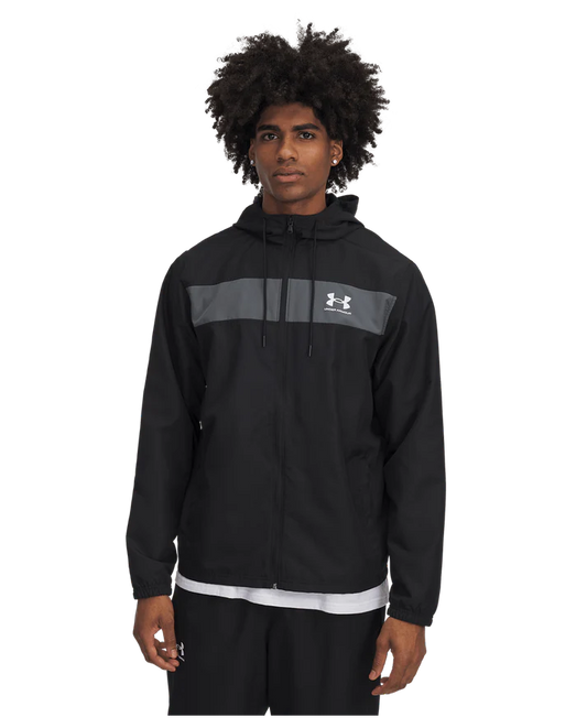 UAA-U15 (Under armour mens sportstyle windbreaker black/pitch gray/white) 72594347