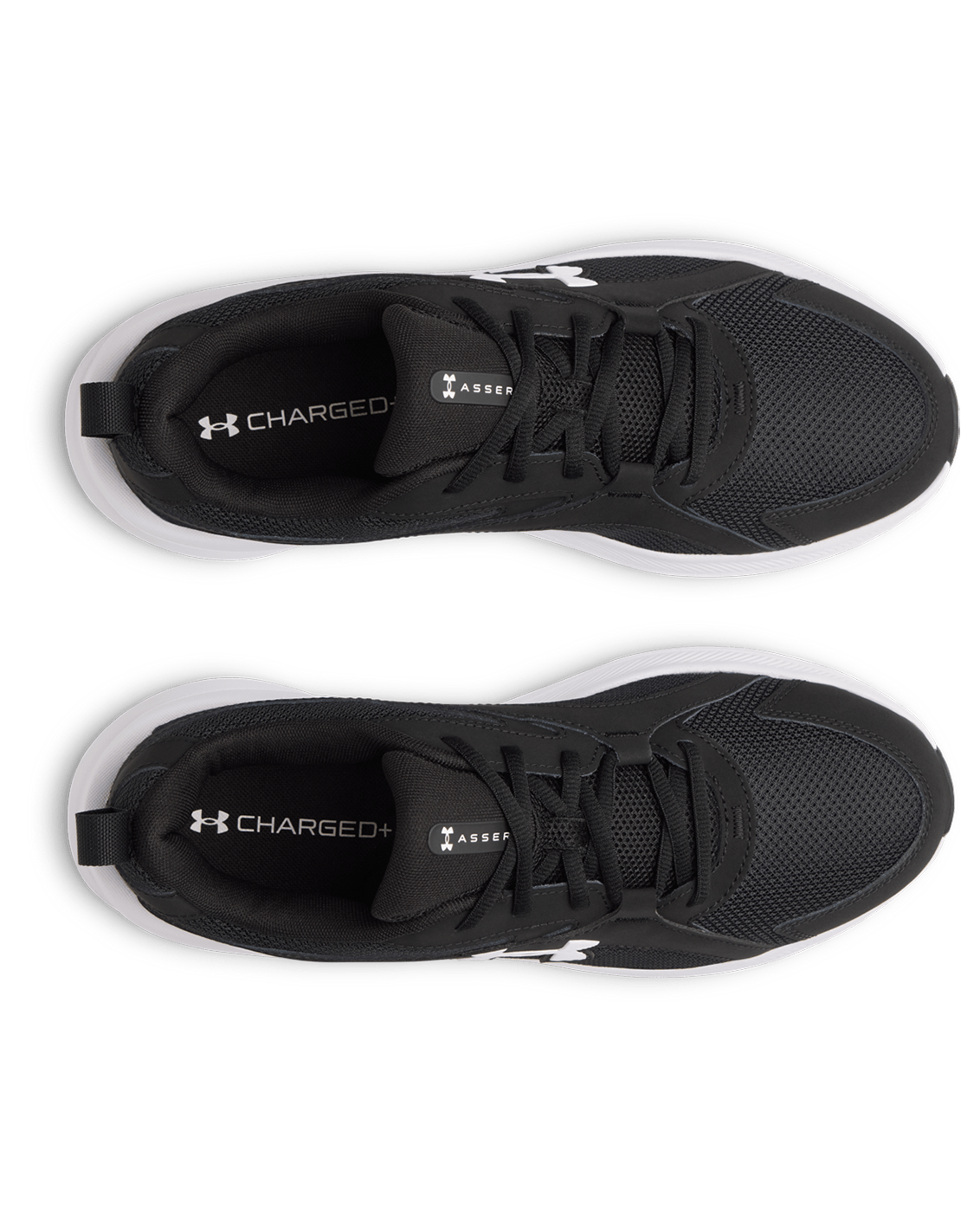 UA-V8 (Under armour charged + assert 11 running shoes black/white) 72695652