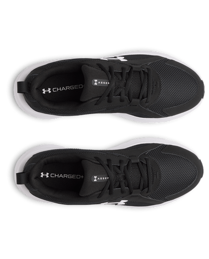 UA-V8 (Under armour charged + assert 11 running shoes black/white) 72695652
