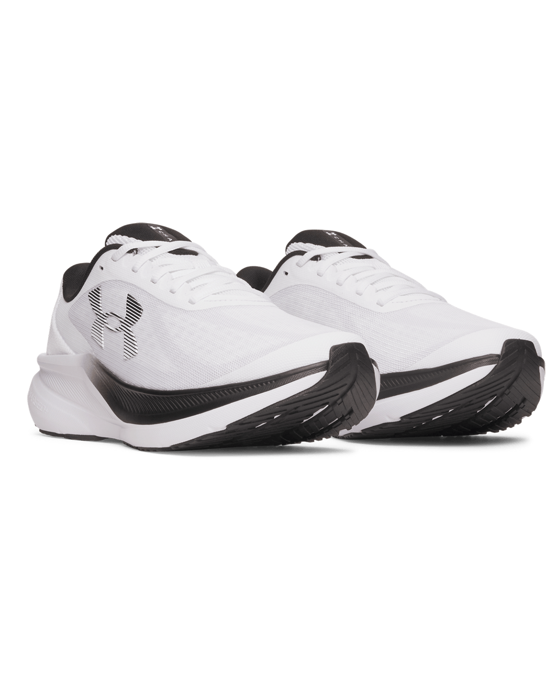 UA-Y8 (Under armour mens charged + chase running shoes white/black) 72695652