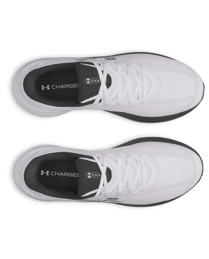 UA-Y8 (Under armour mens charged + chase running shoes white/black) 72695652