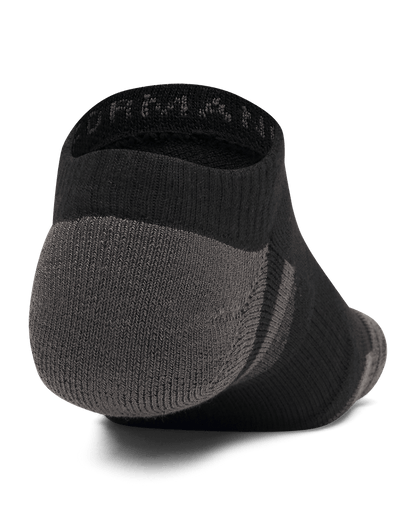 UAA-M16 (Under armour unisex new performance tech 3 pack no show socks ultimate black/jet gray) 72692173