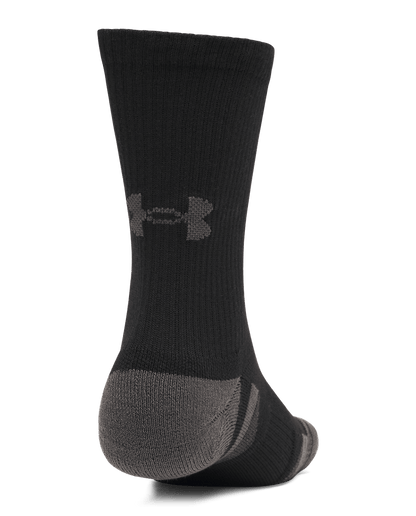 UAA-Q16 (Under armour unisex new performance tech 3 pack crew socks ultimate white/jet gray) 72691956