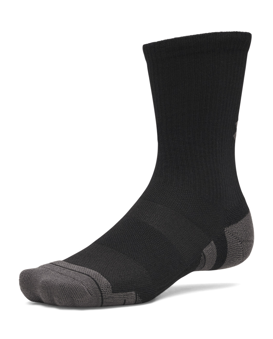 UAA-Q16 (Under armour unisex new performance tech 3 pack crew socks ultimate white/jet gray) 72691956
