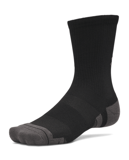 UAA-Q16 (Under armour unisex new performance tech 3 pack crew socks ultimate white/jet gray) 72691956