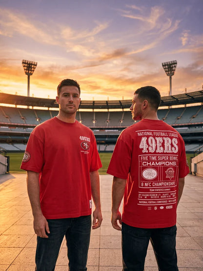 MNA-X52 (Mitchell & ness san francisco 49ers scoreboard box fit t-shirt red) 82693913