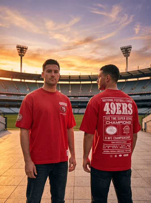 MNA-X52 (Mitchell & ness san francisco 49ers scoreboard box fit t-shirt red) 82693913