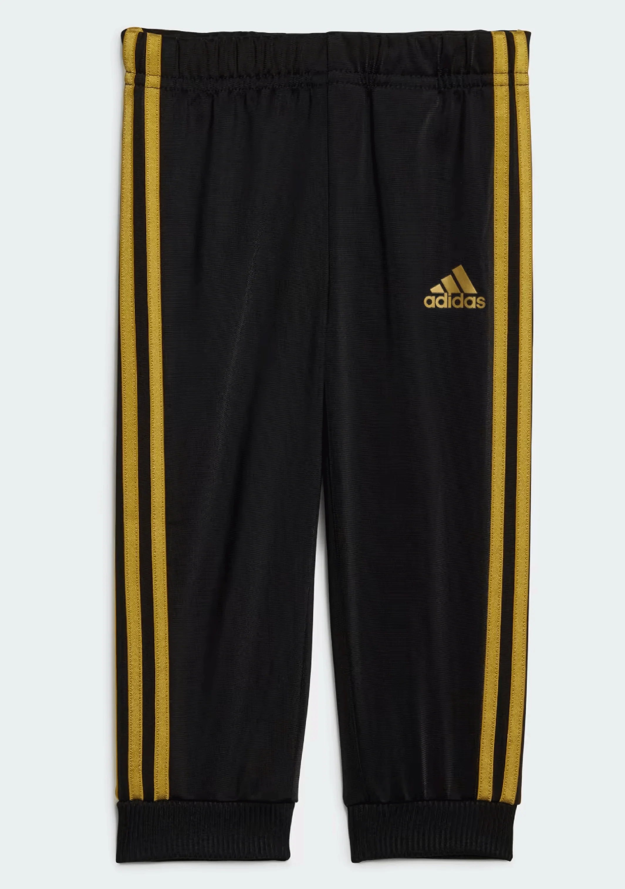 AA-D23 (Adidas essentials shiny hooded tracksuit black/gold mettalic) 32493370