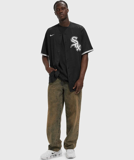 NA-C50 (Nike replica alternate button up jersey chicago white sox black) 82698130