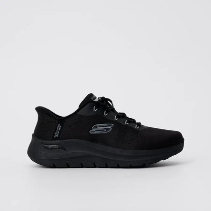 S-W12 (Skechers arch fit 2.0 lester wide fit slip in shoes black) 52698043
