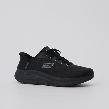 S-W12 (Skechers arch fit 2.0 lester wide fit slip in shoes black) 52698043