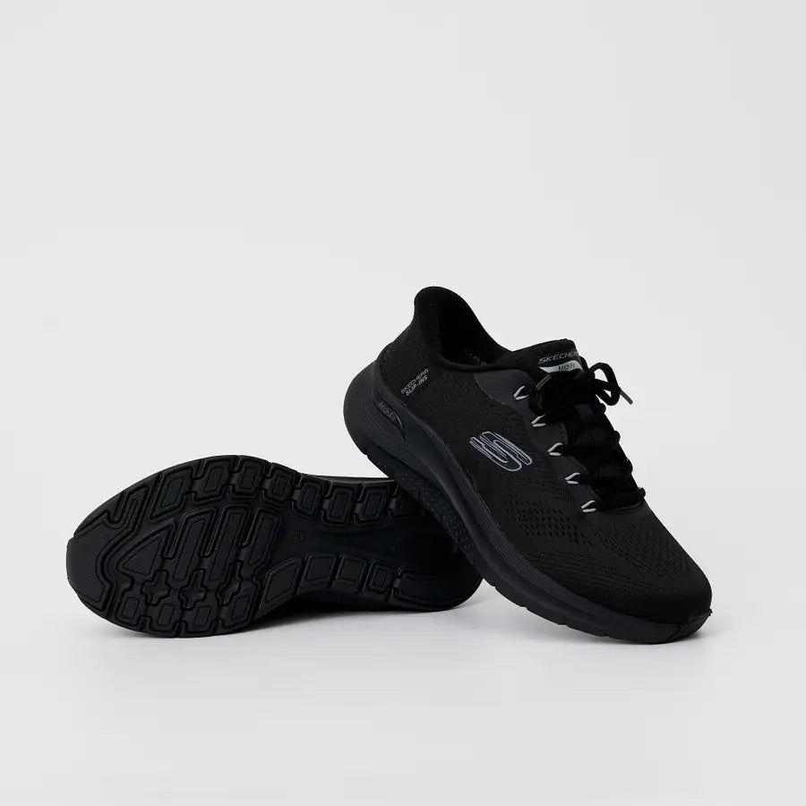 S-W12 (Skechers arch fit 2.0 lester wide fit slip in shoes black) 52698043