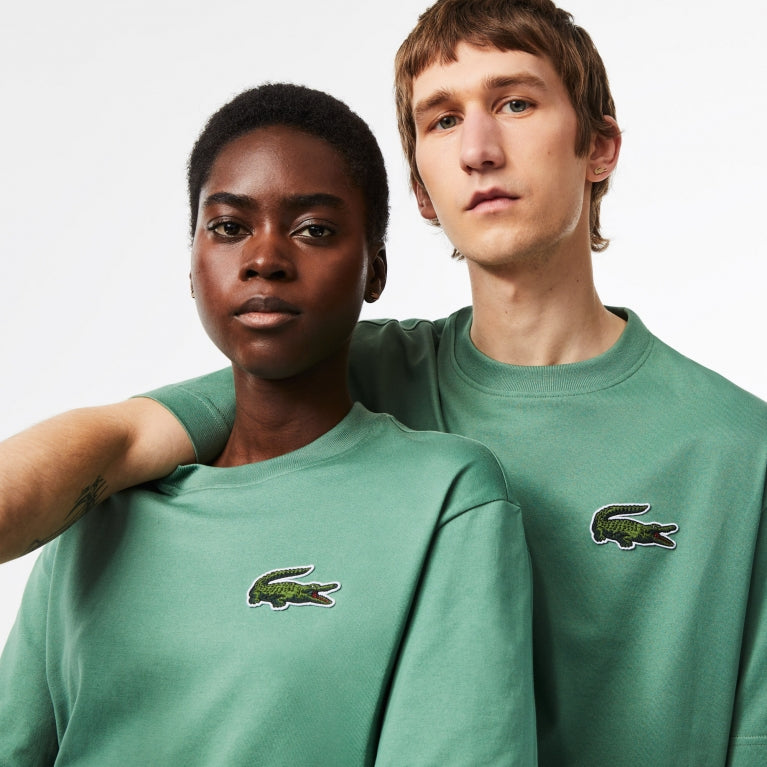 LCA-F17 (Lacoste originals loose fit large crocodile organic t-shirt ash green) 72396522 LACOSTE