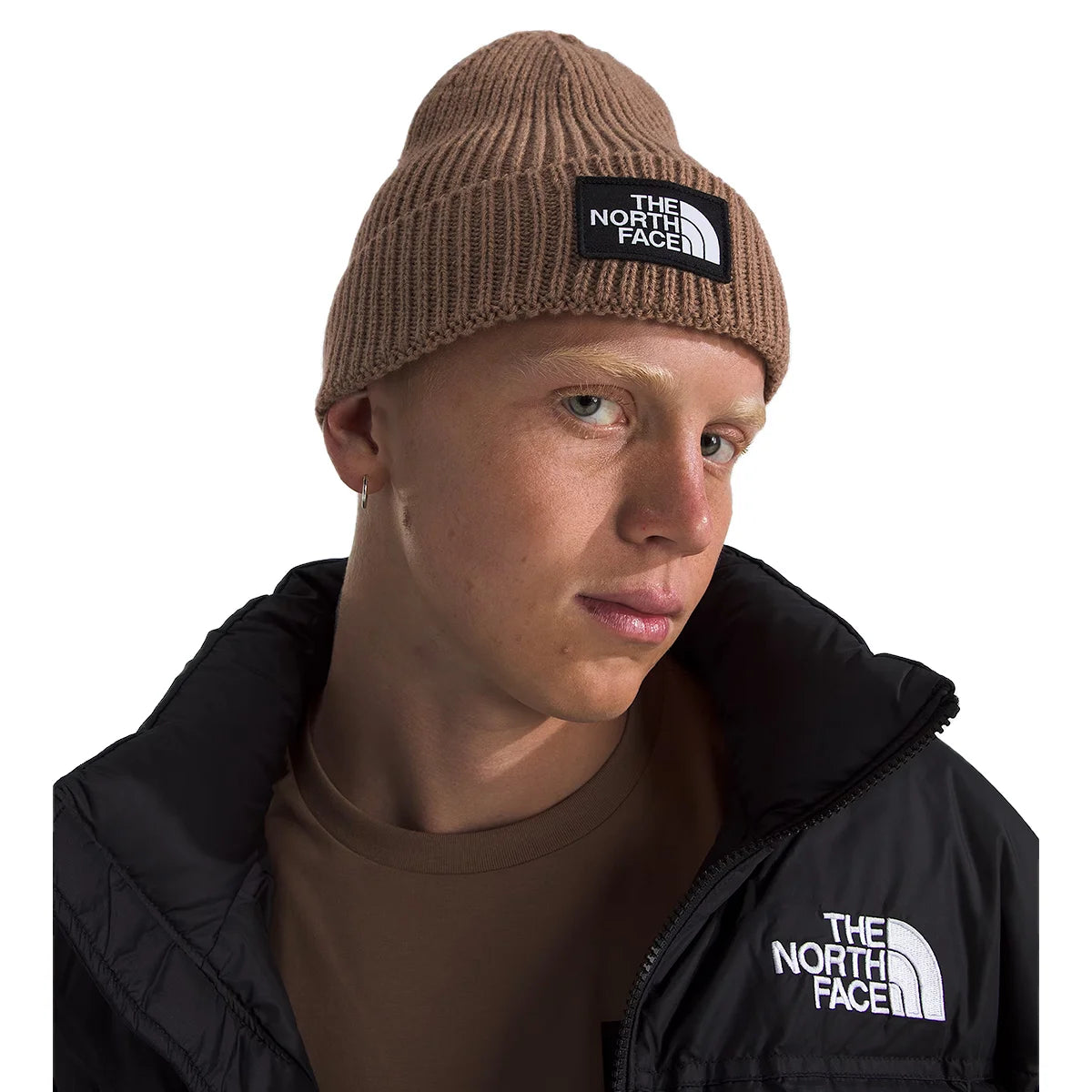 NFA-O8 (The north face box logo cuffed beanie latte) 92592391