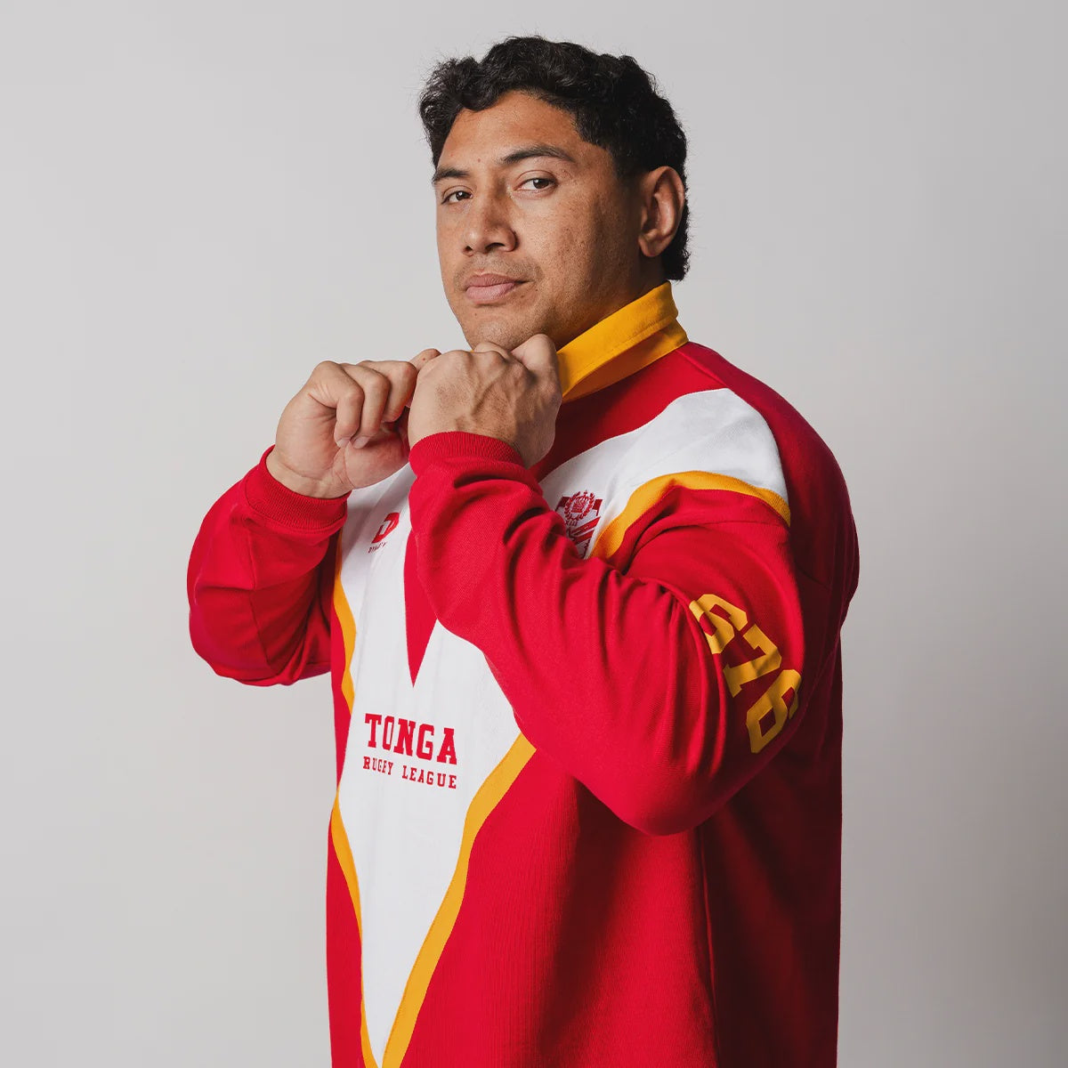 DY-B7 (Dynasty 2026 tonga rugby league adults long sleeve throwback polycotton jersey) 102697565