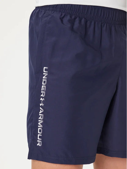 UAA-S16 (Under armour mens tech woven wordmark shorts midnight navy/white) 72692608