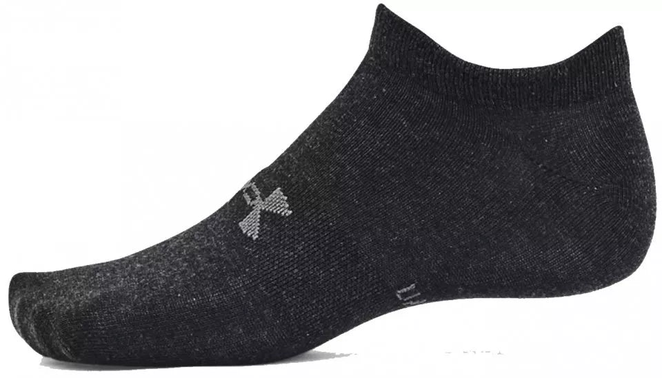 UAA-F10 (Under armour unisex essentials no show 3 pack socks black/pitch gray) 8239869 UNDER ARMOUR