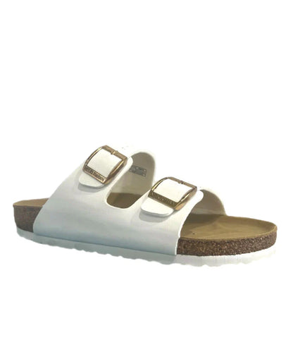 NM-N (Neckermann unisex sandals white/gold buckle) 22693600