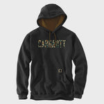 CHA-T4 (Carhartt loose fit mid weight camo logo hooded sweatshirt black/camo logo) 72395800 CARHARTT