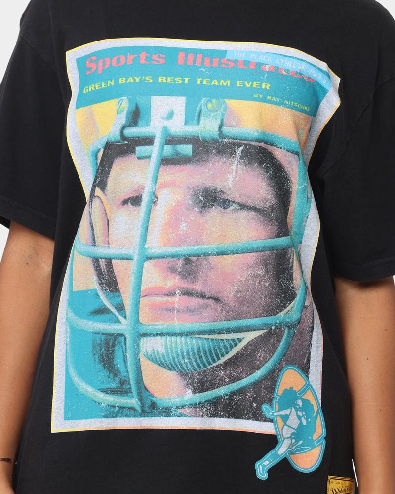MNA-D17 (Nfl sports illustrated cover tee packers faded black MNGB0446) 112193913 MITCHELL AND NESS