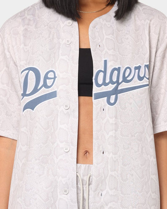 MJA-A6 (Animal wordmark rep jersey dodgers silver grey snake print) 112196521 MAJESTIC