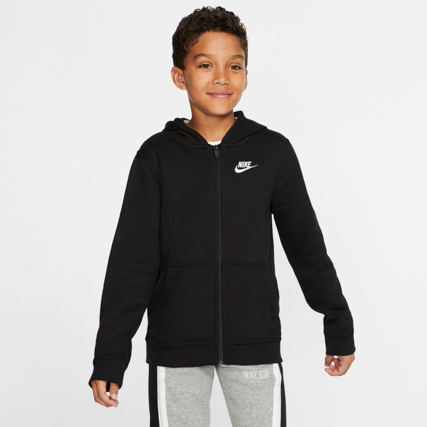 NA-A32 (B nike sportswear hoodie full zip club black/white) 72192813 - Otahuhu Shoes