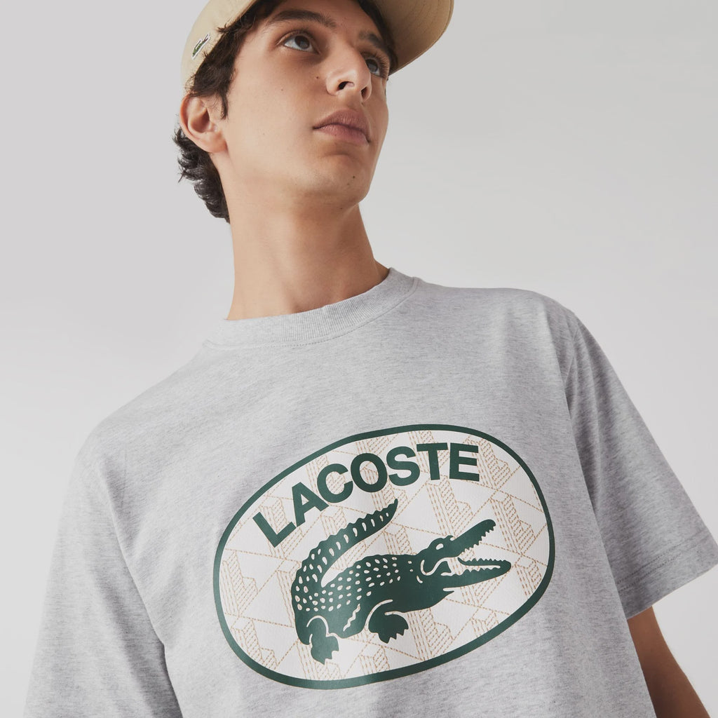 LCA-V15 (Lacoste monogram logo t-shirt silver chine) 32296304 LACOSTE