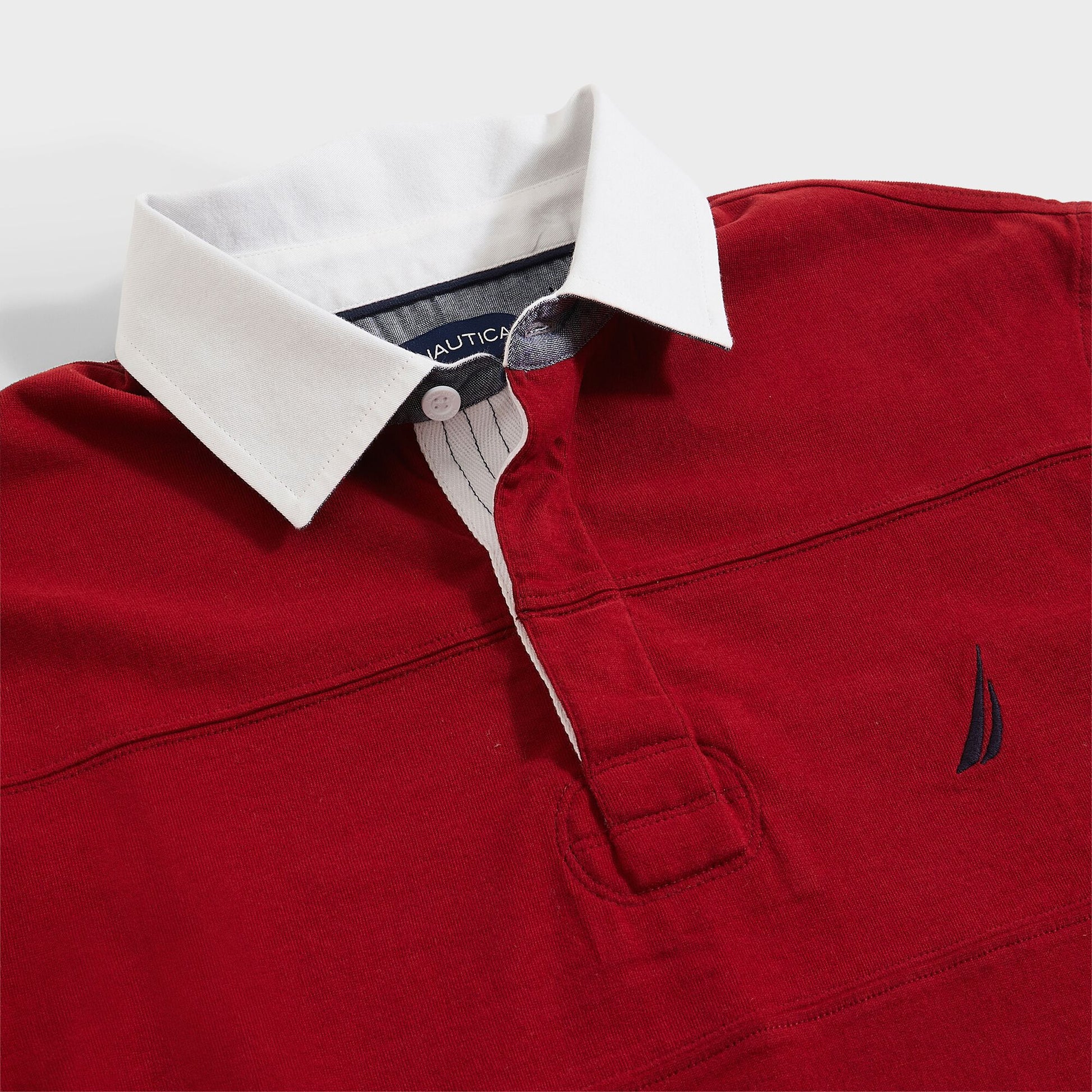 NTA-U1 (Big & tall nautica stripe stitched long sleeve rugby polo wine) 92196520 NAUTICA