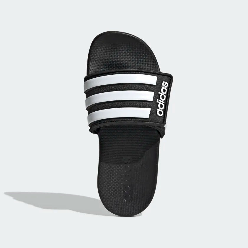 A-T64 (Adidas adilette comfort adjustable kids slides black/white) 112292815 ADIDAS