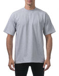 PC-C (Pro Club Men's Heavyweight Cotton Short Sleeve Crew Neck T-Shirt-Heather Grey) - Otahuhu Shoes