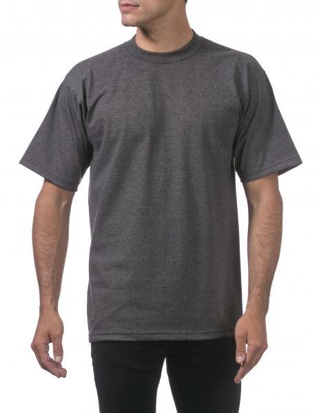 PC-E (Pro Club Men's Heavyweight Cotton Short Sleeve Crew Neck T-Shirt-Charcoal) - Otahuhu Shoes