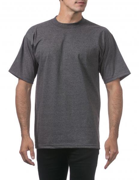 PC-E (Pro Club Men's Heavyweight Cotton Short Sleeve Crew Neck T-Shirt-Charcoal) - Otahuhu Shoes