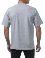PC-C (Pro Club Men's Heavyweight Cotton Short Sleeve Crew Neck T-Shirt-Heather Grey) - Otahuhu Shoes