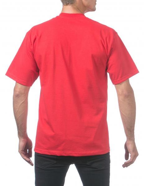 PC-G (Pro Club Men's Heavyweight Cotton Short Sleeve Crew Neck T-Shirt-Red) - Otahuhu Shoes