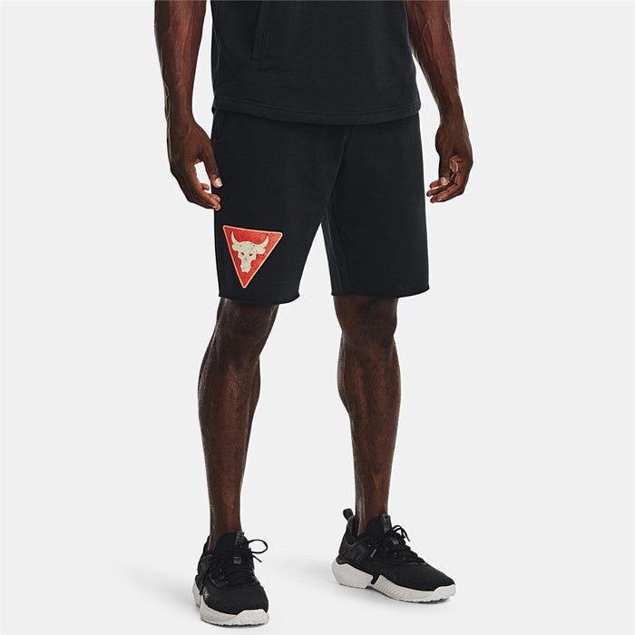 UAA-Q9 (Under armour mens project rock terry tri shorts black/ivory) 32293043 UNDER ARMOUR